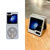 お買い得  サムスン用ケース-電話 ケース 用途 サムスンのギャラクシー Zフリップ6 Z Flip 5 Z Flip 4 バックカバー スタンド付き 磁石バックル ワイヤレス充電をサポート レトロ風 PC