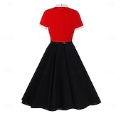 billiga Klänningar-Retro / vintage Femtiotal Cocktail klänning Klänningar Flare Klänning Maskeradkläder Dam Maskerad Fest Möhippa Festival Vuxna Klänning Hemkomstklänningar