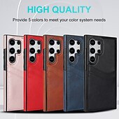 halpa Samsung-kotelot-Puhelinlokero Samsung Galaxy S24 Ultra S24 Plus S24 S24 FE S23 S23 Ultra S23 Plus S22 S22 Plus Ultra A55 5G takakansi korttipaikka iskuja kestävä retro TPU PU nahka