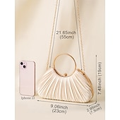 ieftine Nuntă ACC-clutch elegant din catifea plisata verde cu maner inel auriu - geanta de seara de dama, perfecta pentru nunti, petreceri si evenimente formale