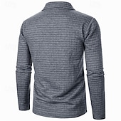 olcso Vakáció-Férfi Gofris pólóingek Quarter Zip Polo Napi Szabadság Negyed irányítószám Hosszú ujj Divat Modern Sima Tavasz Ősz Normál Fekete Fehér Bor Sötétkék Khakizöld Katonai zöld Gofris pólóingek