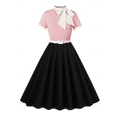 billiga Klänningar-Retro / vintage Femtiotal Cocktail klänning Klänningar Flare Klänning Maskeradkläder Dam Maskerad Fest Möhippa Festival Vuxna Klänning Hemkomstklänningar