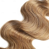 preiswerte 1 Bündel Echthaar webt-#27 Honigblond Echthaar-Extensions #27 Körperwelle 1 Bündel Haarweben