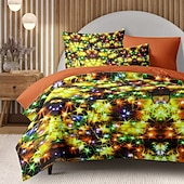 economico 100% cotone-set copripiumino colorato per capodanno 100% cotone, tessuto morbido e traspirante, design vivace e festoso, include copripiumino e federe, ipoallergenico e delicato sulla pelle, lavabile in lavatrice, resistente