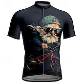abordables Herretrøyer-Men's Cycling Jersey Graphic Short Sleeve Bike Tee Tshirt Jersey with 3 Rear Pockets Mountain Bike MTB Quick Dry Anatomic Design Wicking Breathable Sports Dark Grey Black Dark Navy Clothing Apparel