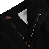 preiswerte Chinos-Herren Hose Hosen Chinesisch Chino Chino Hosen Freizeithose Knopf Vordertasche Glatt Komfort Weich Geschäft Täglich Ausgehen Modisch Strassenmode Hellkaki Schwarz Mikro-elastisch