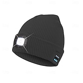 abordables Bonnet-Homme Unisexe Bonnet en maille Chapeaux d&#039;hiver Bonnets 骷髅头毛线帽 Bonnet tricoté Noir Rouge Polyester Tricoté Confortable Usage quotidien Sortie Couleur unie / unie Chaud