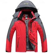 Χαμηλού Κόστους Αθλητικό Μπουφάν-Ανδρικά Χειμωνιάτικα μπουφάν Μπουφάν fleece Αδιάβροχο Jachetă de Drumeție ΕΞΩΤΕΡΙΚΟΥ ΧΩΡΟΥ Καθημερινά Ρούχα Ζεστό Τσέπη Φθινόπωρο Χειμώνας Συνδυασμός Χρωμάτων Μοντέρνα Κομψό στυλ street Με Κουκούλα