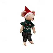 voordelige Poppen-waldorf pop accessoires handgemaakte zachte baby muis meisje begeleiden lappenpoppen verjaardagscadeau gebreide pop schattige meisjes pluche pop knuffel gepersonaliseerde geweven poppenset