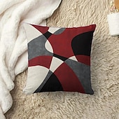 billige geometrisk stil-argyle mønster dekorative putetrekk 1 stk myk firkantet putetrekk putetrekk for soverom stue sofa sofa stol svart grå hvit rød