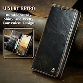 billige iPhone-etuier-telefon Etui Til iPhone 16 15 14 Pro Max Plus iPhone 13 12 11 Pro Max Flip deksel med stativ Magnetisk Kortspor Kontor / Bedrift TPU PU lær
