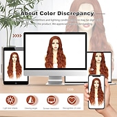 billige Syntetiske trendy parykker-cosplay lang kobberparykk 26 tommer midtdel syntetisk parykk realistiske gaver festparykker til kvinner daglig bruk fargerike parykker