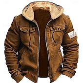 abordables sweat à capuche en polaire pour hommes-Homme Cerf Toison Sweats à Capuche Sweat à capuche Sweat à capuche Capuche Mode 3D effet Vacances Chasse Bleu Marron Zippé Poche Automne Hiver Designer