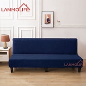 billiga Sofföverdrag-jacquard futon överdrag bäddsoffa överdrag enfärgad utan armstöd bäddsoffa överdrag hög elastisk hopfällbar möbel skyddsöverdrag