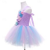 cheap Girl's Dress Up Costumes-Book Week 2026 Kids Girls' Party Dress Rainbow Flower Sleeveless Performance Birthday Beautiful Sweet Knee-length Party Dress Swing Dress A Line Dress Summer 4-12 Years Pink Purple Light Blue