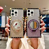 お買い得  iPhone用ケース-電話 ケース 用途 iPhone 16 Pro Max プラス iPhone 15 プロマックスプラス iPhone 14 13 12 11 Pro Max Plus Mini バックカバー スタンド付き ミラー ワイヤレス充電をサポート レトロ風 PC