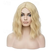 abordables Perruques Synthétiques Sans Bonnet-perruques pour femmes perruque courte bouclée ondulée filles perruque de cheveux synthétiques résistants à la chaleur pour une fête cosplay ou un usage quotidien