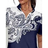 preiswerte Frauengolfkleidung-Damen Golfkleid Schwarz Kurzarm Sonnenschutz Kleid Paisley-Muster Damen-Golfkleidung, Kleidung, Outfits, Kleidung