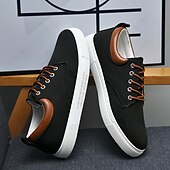 economico Sneakers da uomo-sneakers da uomo in tela marrone chiaro con design allacciato, scarpe casual eleganti e comode per l&#039;uso quotidiano
