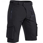baratos Clássico-Homens Bermuda Cargo Shorts de acampamento Calção Shorts de Trilha Cintura elástica Bolso multi Tecido Prova-de-Água Secagem Rápida Comprimento do joelho Esportes Diário Acampar e Caminhar Estilo