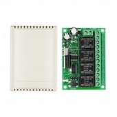 abordables Verrous de portes-Module récepteur relais universel sans fil 433 MHz DC 12 V 4 canaux avec télécommande RF 4 canaux
