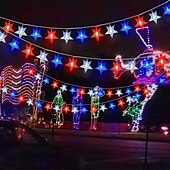 cheap Plug String Lights-RGB Pentagram String Lights with 13 Keys Remote Controller 100-800 LEDs &amp; 12m-30m Fairy Lights for Outdoor Camping Holiday 31V