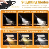ieftine Lumini de lectură-lampa de noapte portabila cu usb reincarcabila pentru gat-lampa de noapte 3 culori pentru cusut tricotat camping reparare lumina