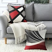 billige geometrisk stil-geometrisk pynteputetrekk 1stk mykt firkantet putetrekk putetrekk til soverom stue sofa sofastol svart rød grå