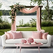 cheap Wedding-Wedding Decorations Backdrop Photograph Wedding Wall Hanging Large Tapestry Art Mural Decor Blanket Curtain Home Bedroom Living Room Decoration