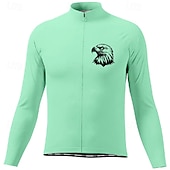 voordelige Heren shirts-Voor heren Wielrenshirt Lange mouw Winter Fietsen T-shirt Shirt met 3 achterzakken Bergracen Ademend Sneldrogend Anatomisch ontwerp Lampenkatoen Donker roze Wit Roze Adelaar Sport Kleding