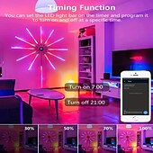 tanie Lampy projektora i projektory laserowe-inteligentne fajerwerki światła led listwa świetlna led z aplikacją zdalnego sterowania muzyka i dźwięk zsynchronizowane światła do dekoracji okien i ścian ulicznych odpowiednie na Boże Narodzenie