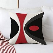 cheap Geometric Style-Argyle Pattern Decorative Toss Pillows Cover 1PC Soft Square Cushion Case Pillowcase for Bedroom Livingroom Sofa Couch Chair Black Grey White Red