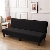 billiga Sofföverdrag-jacquard futon överdrag bäddsoffa överdrag enfärgad utan armstöd bäddsoffa överdrag hög elastisk hopfällbar möbel skyddsöverdrag