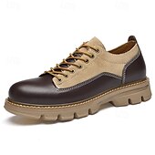 economico Casuale-scarpe stringate in pelle sintetica e pelle scamosciata resistenti da uomo: calzature casual eleganti per l&#039;uso quotidiano e all&#039;aperto