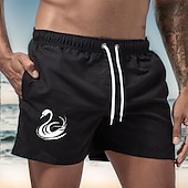 お買い得  メンズ水着ショーツ-男性用 スイムトランク スイムショーツ ボードショーツ 水着 ドローストリング メッシュライニング ポケット付き 水泳 サーフィン ビーチ ウォータースポーツ プリント 夏 春