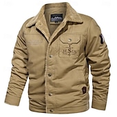 economico giacche e cappotti grafici da uomo-Per uomo Croce Gesù Giacca bomber Giacca in sherpa Impermeabile Anti-pioggia Resistente all&#039;acqua Vintage Informale Giornaliero Per eventi Per uscire Tasche Autunno Inverno Collo ripiegabile Manica