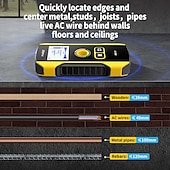 cheap Digital Multimeters &amp; Oscilloscopes-Portable Handheld Wall Scanner Wooden AC Wires Metal Pipes Rebars Detecting Tool Indicator Light Drill Hole Tool