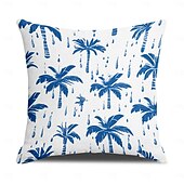 abordables Taies d&#039;Oreiller-Housse de coussin décorative à motif de palmiers, 1 pièce, taie d&#039;oreiller carrée douce pour chambre à coucher, salon, canapé, chaise