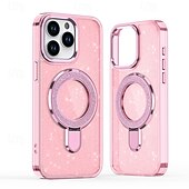 お買い得  iPhone用ケース-電話 ケース 用途 iPhone 16 Pro Max プラス iPhone 15 プロマックスプラス iPhone 14 13 12 Pro Max Plus バックカバー スタンド付き ブリンブリングリッターシャイニー 耐衝撃 レトロ風 PC シリコーン