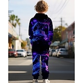 cheap Boy&#039;s 3D Sports &amp; Game-Boys 3D Graphic Game Hoodie &amp; Sweatpants Set Sports Suit Tracksuits Long Sleeve Spring Fall Daily Basic Casual Kids 4-12 Years Hooded Outdoor Vacation Sports Tailored Fit