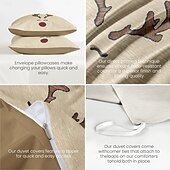 economico 100% cotone-set copripiumino con stampa renna 100% cotone set di biancheria da letto morbido e accogliente con design di renne natalizie perfetto per la stagione invernale elegante arredamento per la camera da letto facile da pulire lavabile in lavatrice