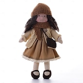 preiswerte Puppen-Waldorfpuppe mit Baumwollkörper, Künstlerpuppe, handgefertigte Mini-Anziehpuppe zum Selbermachen (Zubehör Bär nicht im Lieferumfang enthalten) für Weihnachtsgeschenke