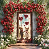 halpa Garaasi- ja ovibannerit-Häät Ulkokoristeet Ovi Verhot Ovi Gobeliini Ovi Verho Koristelu Taustaksi Sisä-/Ulkokäyttöön Ovi Banneri Etuovelle Maalaistalo Sydän Syklinen