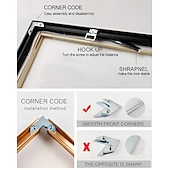 cheap Wall Accents-1pc Metal Frames Oil Painting Frames White Picture Frame Poster Frames for Wall DIY Diamond Frame with Accessories