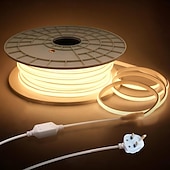 preiswerte COB-Streifenlichter-3M 5m 10m Lichtsets 288 LEDs COB 15mm 1 Set Lichterketten &amp; Zubehör 1 Set Warmweiß Weiß Netual Weiß LED Neonlichte Draussen Wasserdicht Urlaub 220-240 V 110-120 V