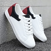 economico Casuale-sneakers casual da uomo con lacci bianchi e blu – comode scarpe basse per l&#039;uso quotidiano e le attività all&#039;aperto