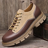 economico Casuale-scarpe stringate in pelle sintetica e pelle scamosciata resistenti da uomo: calzature casual eleganti per l&#039;uso quotidiano e all&#039;aperto
