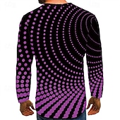 preiswerte 3D-T-Shirts-Herren Graphic Punkt T Shirt Langarm T-Shirt 3D-Druck Rundhalsausschnitt Hemd Basic Täglich Hellblau Saphirblau Schwarz Bekleidung Normal S M L XL XXL 3XL 4XL