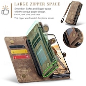 cheap Samsung Cases-Phone Case For Samsung Galaxy Z Fold 6 Z Fold 5 Z Fold 4 Wallet Case with Stand Holder Zipper with Wrist Strap Retro TPU PU Leather