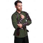 abordables Tenues-Rétro Vintage Médiéval Renaissance Pantalon Costume de cosplay Tenues Ren Faire Homme Viking Fantaisie Halloween Carnaval Mascarade Carnaval Performance LARP Adulte Chemise Pantalon Ceinture